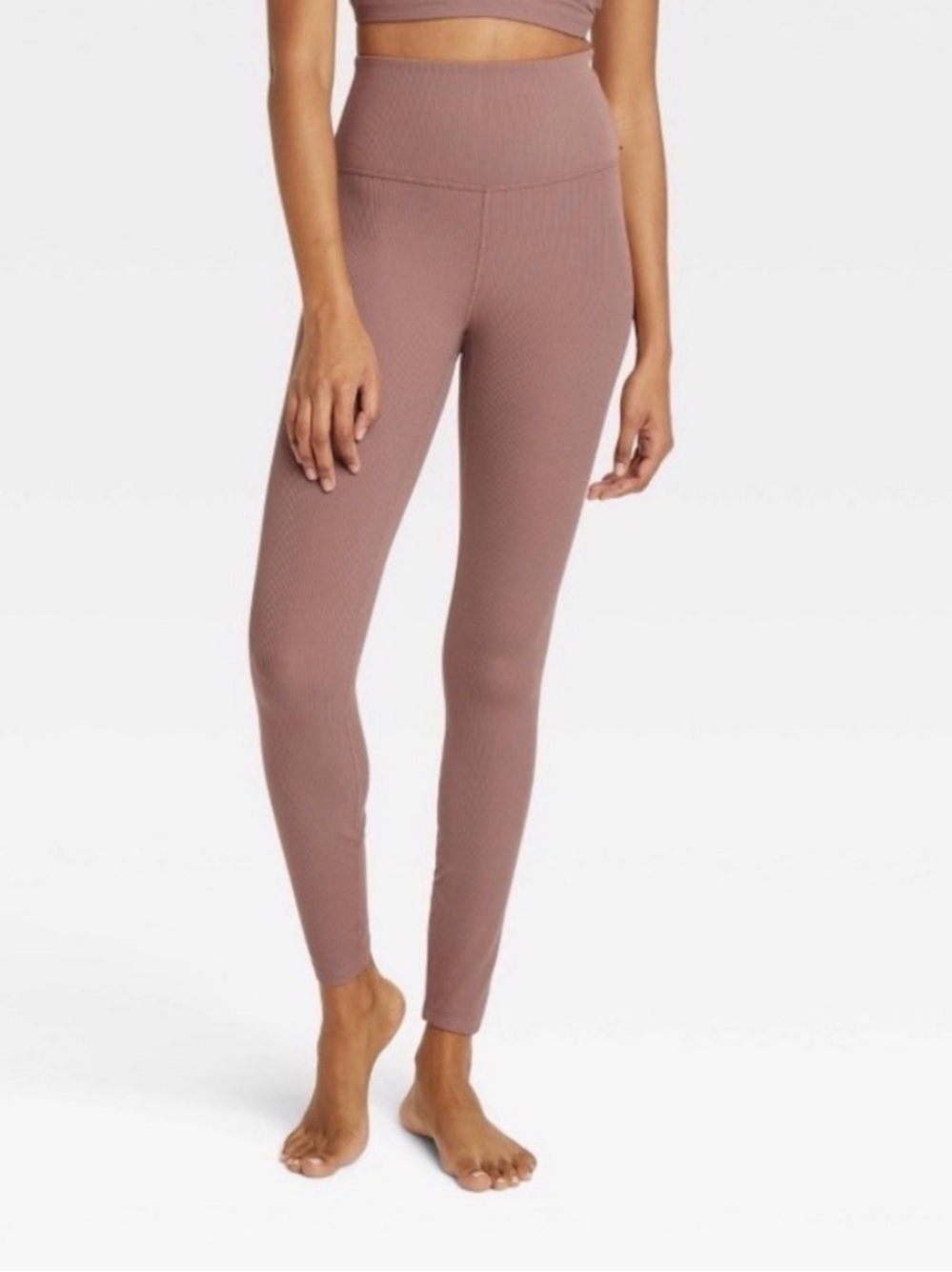 All In Motion NWT Ultra High-Rise Ribbed Leggings in Brown - Picture 2 of 5